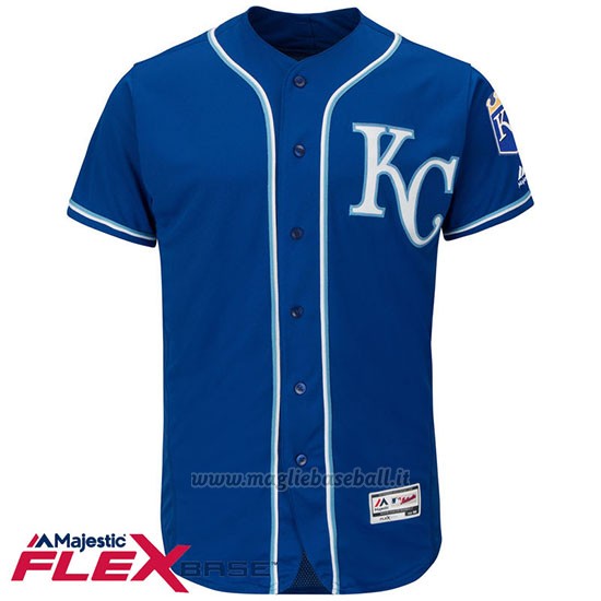 Maglia Baseball Uomo Kansas City Royals Blank Blu Flex Base Autentico Collezione